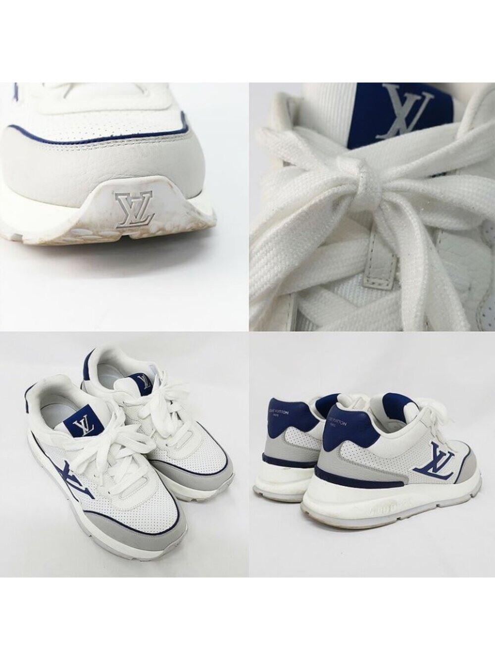 Louis Vuitton Classic Sneakers 1 Ahsv3 Marine Blue White Gray - Picture 10 of 10